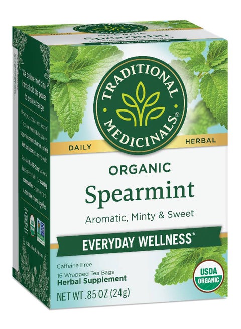 Organic Spearmint Everyday Wellness, Caffeine Free, 16 Tea Bags